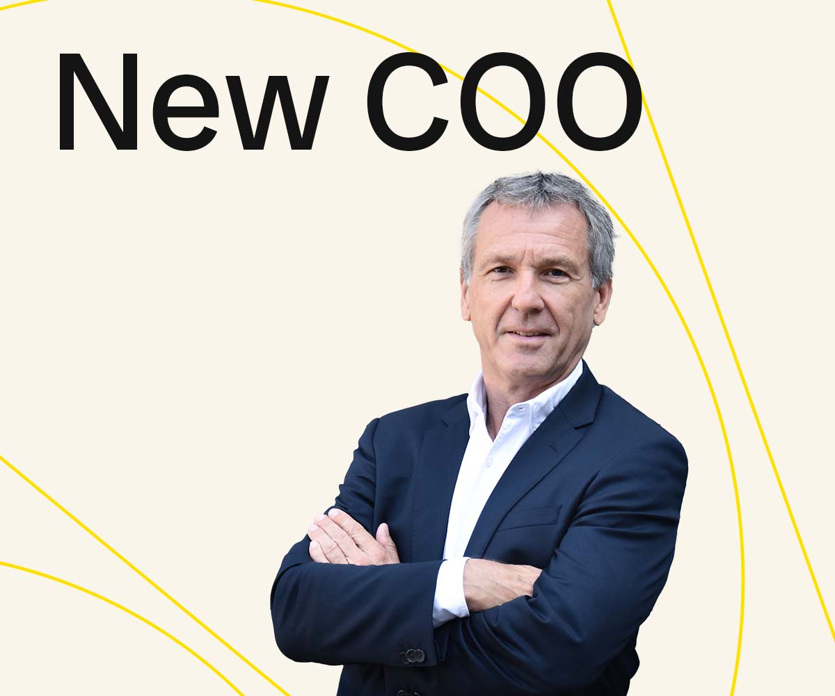 News Posting Graphic with the heading: New COO and a photo of our COO Christian Renk