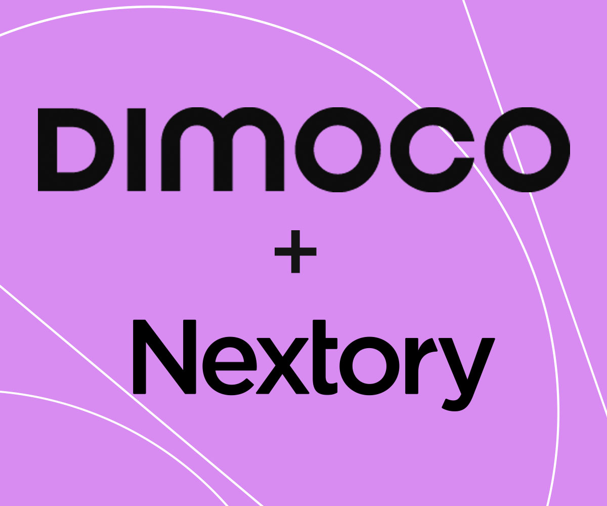 News Posting Graphic with the Logos of Dimoco + Nextory